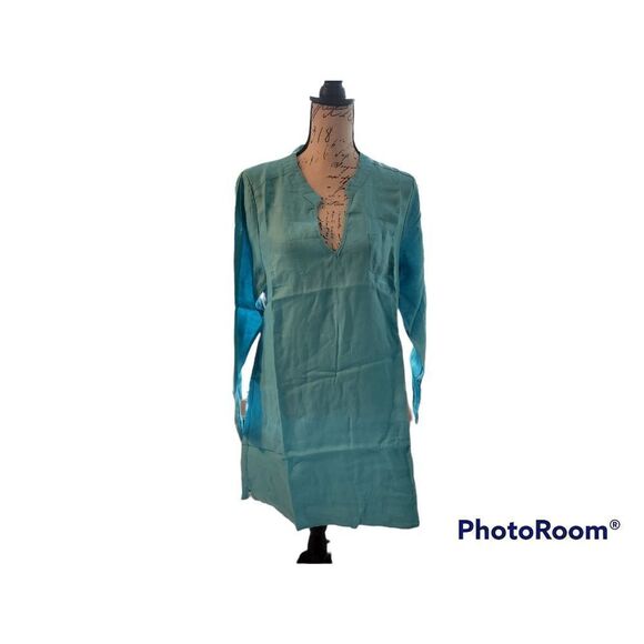 HiHo Ladies Capri Blue Linen Bananakeet Dress - Size Medium - Picture 1 of 5